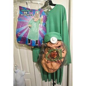 Dr Demented Halloween Costume Zombie Killer Mask Gloves Scrubs Surgeon Hospital